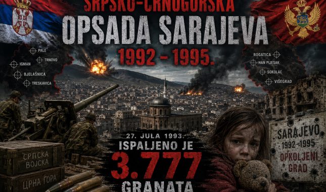 PRIJE 33 GODINE NA SARAJEVO JE ISPALJENO 3.777 GRANATA, TUŽILAŠTVO BIH NIJE PODIGLO NIJEDNU OPTUŽNICU ZA OPSADU I UBIJANJE CIVILA