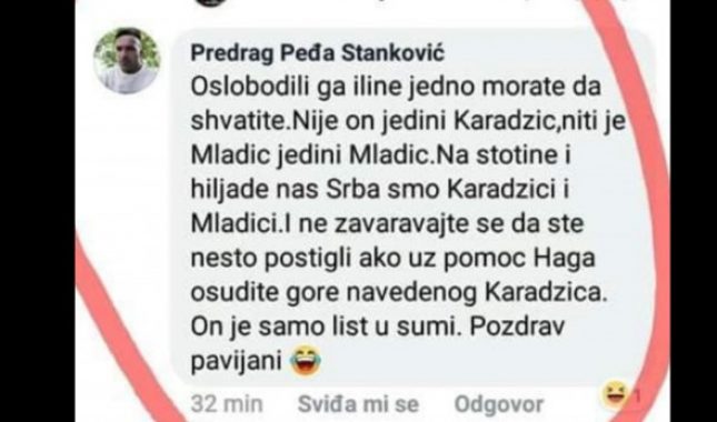 Predrag Stanković poručio Bošnjacima: Na stotine hiljada nas Srba smo Karadžići i Mladići