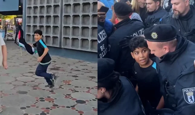 Skandalozna njemačka policija uhapsila 10-godišnjeg dječaka jer je nosio palestinsku zastavu /VIDEO/